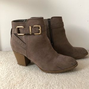 Dark Grey Suede Booties